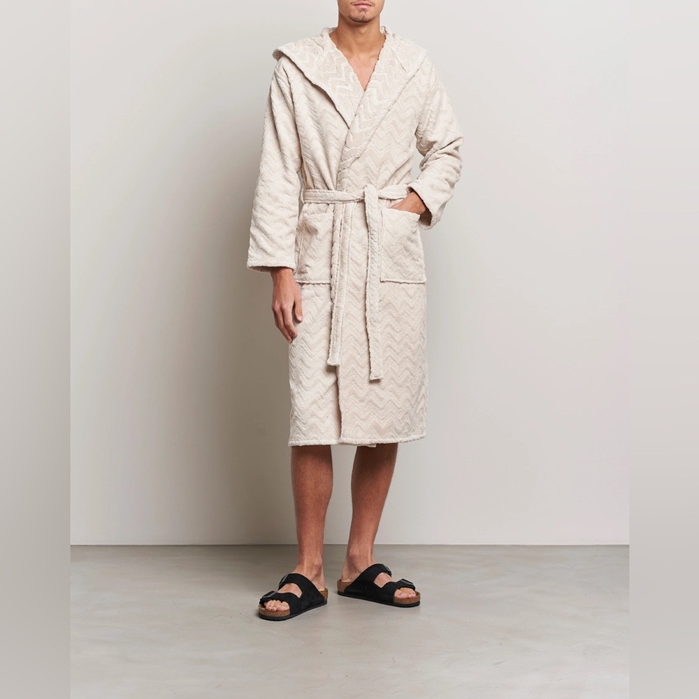 Missoni Rex Bath Robe Beige Hooded
